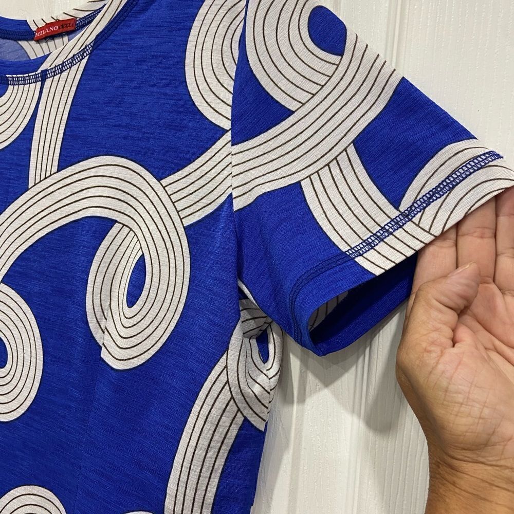 Milano whirlwind print crew neck purple and white top size XXL (3x$15) - Picture 8 of 8